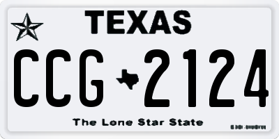 TX license plate CCG2124
