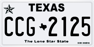 TX license plate CCG2125