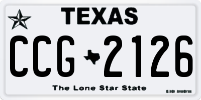 TX license plate CCG2126