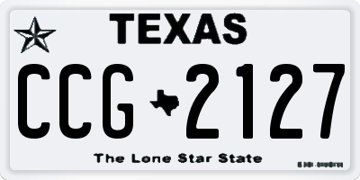 TX license plate CCG2127