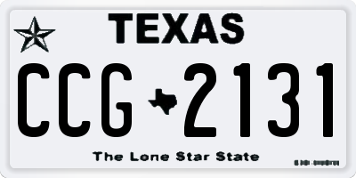 TX license plate CCG2131