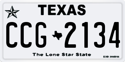 TX license plate CCG2134