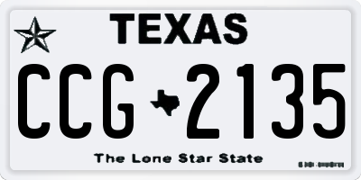 TX license plate CCG2135