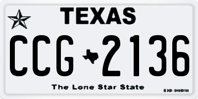 TX license plate CCG2136