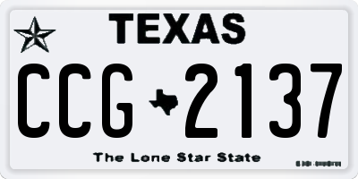 TX license plate CCG2137