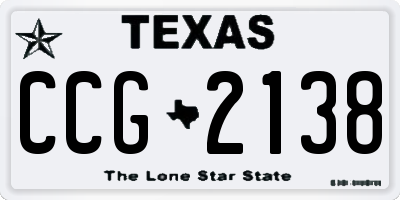 TX license plate CCG2138