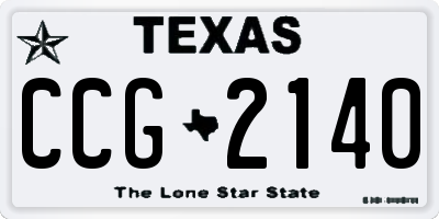 TX license plate CCG2140