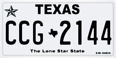 TX license plate CCG2144
