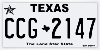 TX license plate CCG2147