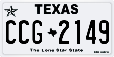 TX license plate CCG2149