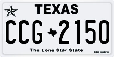 TX license plate CCG2150