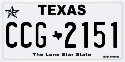 TX license plate CCG2151