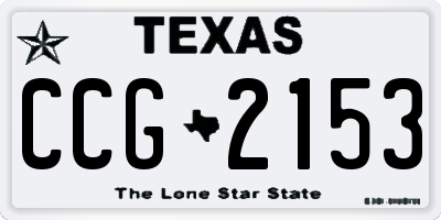 TX license plate CCG2153