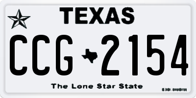 TX license plate CCG2154