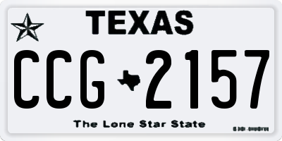 TX license plate CCG2157