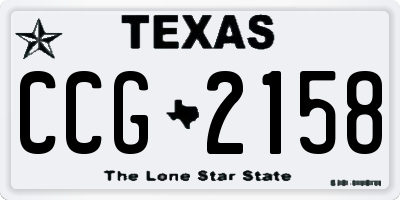 TX license plate CCG2158