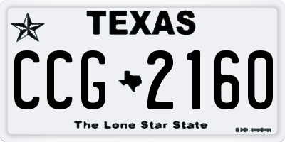 TX license plate CCG2160