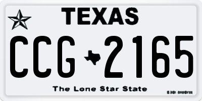 TX license plate CCG2165