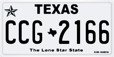 TX license plate CCG2166