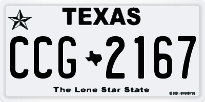 TX license plate CCG2167