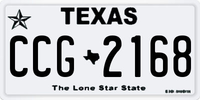 TX license plate CCG2168