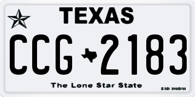 TX license plate CCG2183