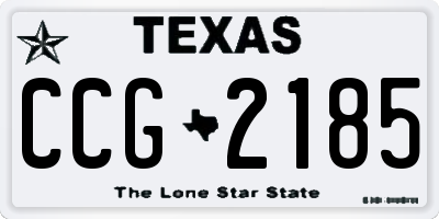TX license plate CCG2185