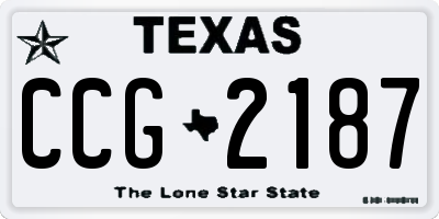 TX license plate CCG2187