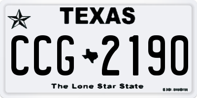 TX license plate CCG2190