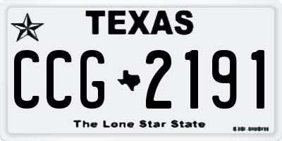 TX license plate CCG2191
