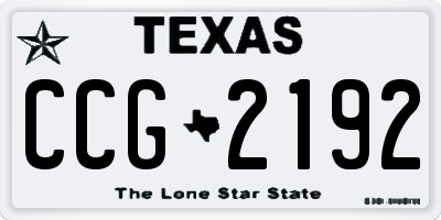 TX license plate CCG2192