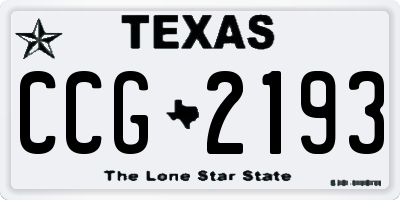 TX license plate CCG2193