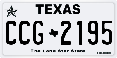 TX license plate CCG2195