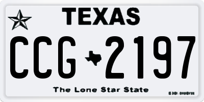 TX license plate CCG2197