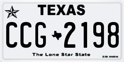 TX license plate CCG2198