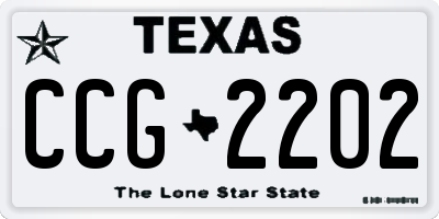 TX license plate CCG2202