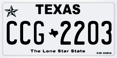 TX license plate CCG2203