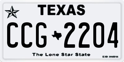 TX license plate CCG2204