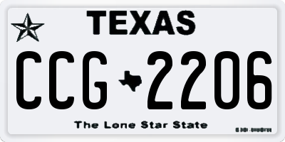 TX license plate CCG2206