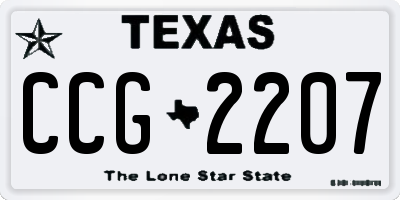 TX license plate CCG2207
