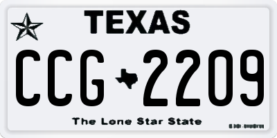 TX license plate CCG2209