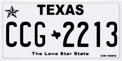 TX license plate CCG2213