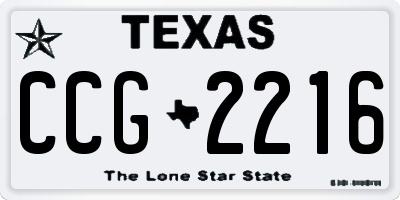 TX license plate CCG2216
