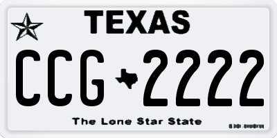 TX license plate CCG2222