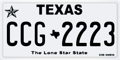TX license plate CCG2223