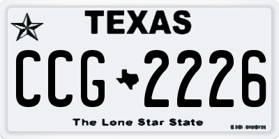 TX license plate CCG2226