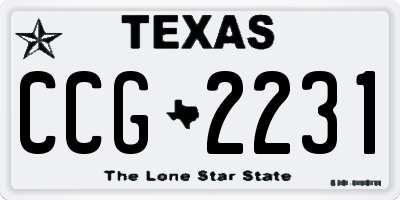 TX license plate CCG2231