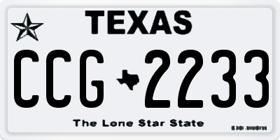 TX license plate CCG2233