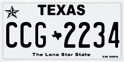 TX license plate CCG2234