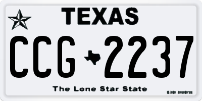 TX license plate CCG2237
